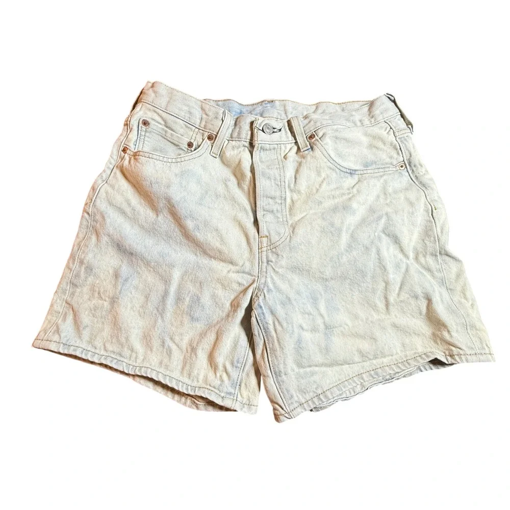 Levi's 501 Denim Shorts Mens W32 Light Wash Acid Wash Cut Off Jean Jorts